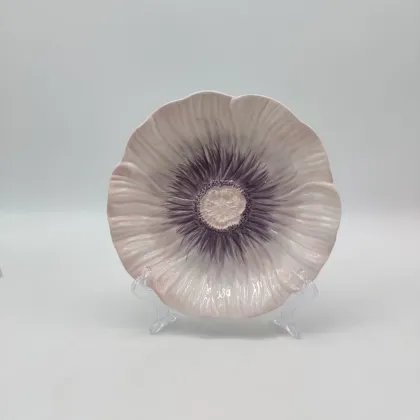 Soft Pink-Purple Gradient Ceramic Serving Plate