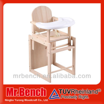 Solid pine wood wooden high chair