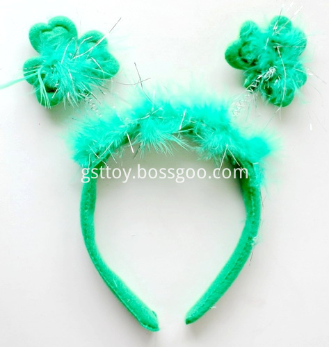 Green Feather Shamrock Headband