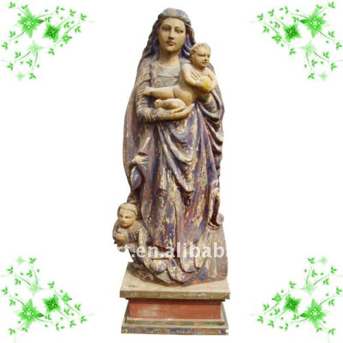 Wooden Sculpture With Lady And Childern YL-Q010