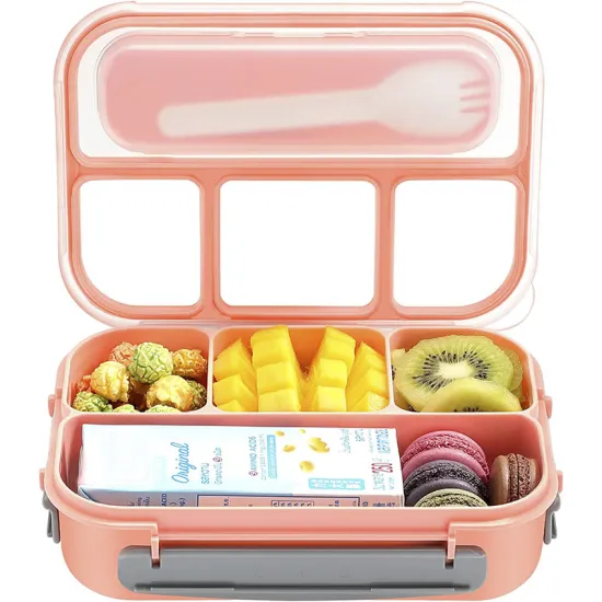 1300ML 4 Compartment Microwave Safe Plastic Lunch Box Accessories for Kids