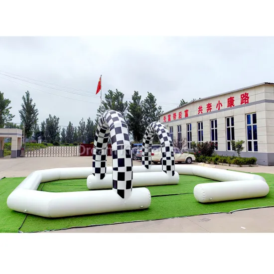 White and Black Air Tight Inflatable Games Go Kart Track Bumper Car Arena