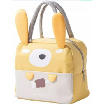 Sac thermique de dessin animé jaune avec des oreilles de lapin mignonnes