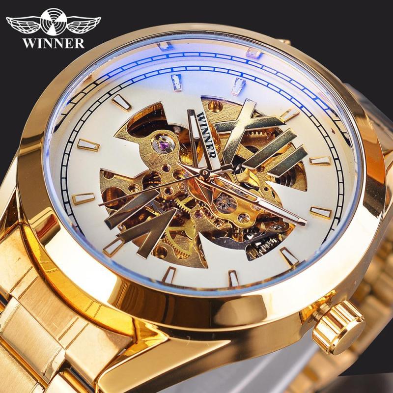 SLZg101 Men's Automatic Mechanical Watch with Stainless Steel Band and Water Resistance - Fashion Hollow Out Design