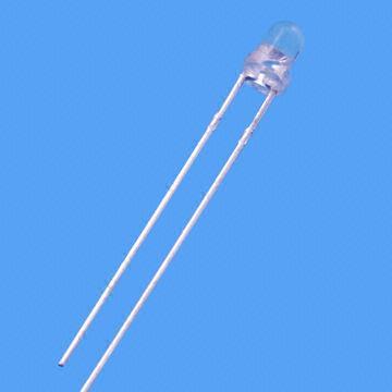 LED 3mm White with Water Clear Lens, 30°, Super Bright, RoHS-compliant