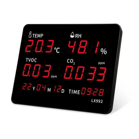 Indoor Air Quality Monitor: Temper, Humidity, CO2, Formaldehyde, TVOC, PM, and Clock