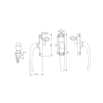 Multi-point lockable handle pulley