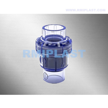 Clear PVC Ball Check Valve Single Union