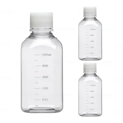 Transparent PET Cell Culture Serum Medium Reagent Bottles - 30ml to 1000ml