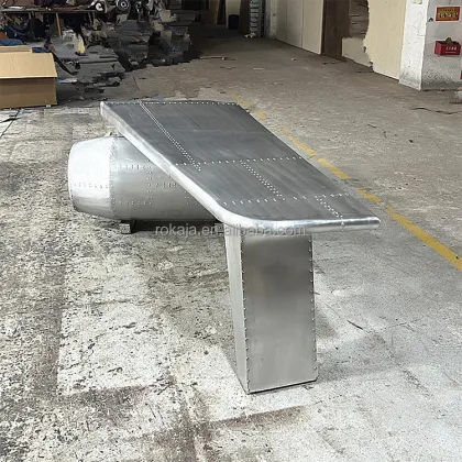 Aviation Vintage Wing Aluminum Sheet Rivets Desk