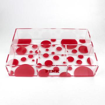 Classical design useful acrylic tea set storage box