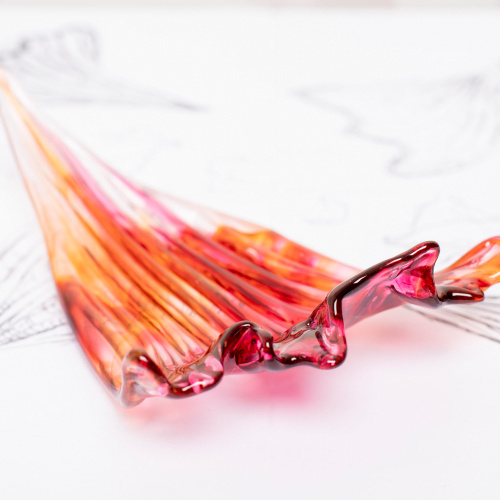 Chandelier rouge en verre décoratif suspendu exquis