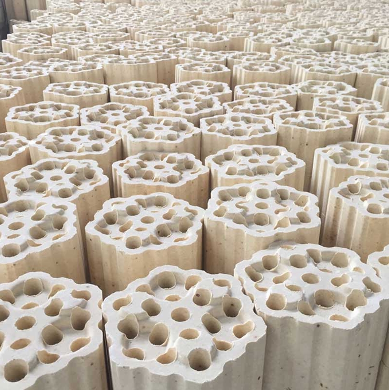 High-alumina seven-hole lattice brick for hot