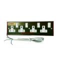 4 Way 13a Extension Sockets aluminium