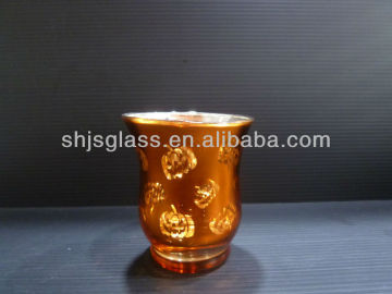 laser and electroplating glass candle holder