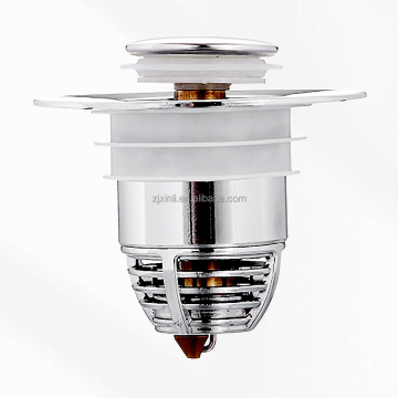 X19331 Stainless Steel Push Down Pop-up Drain with Chrome Finishing
