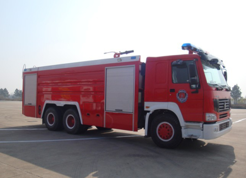 17T 6 × 4 Howo Heavy Duty Dry Power Fire Fire Trak kebakaran