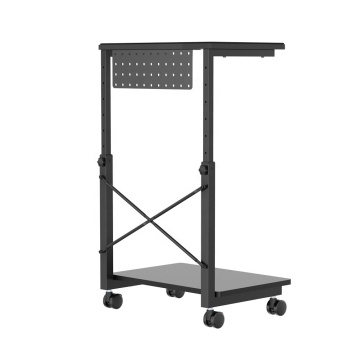 Supporto CPU regolabile in altezza con pegboard e ruote per ufficio e casa