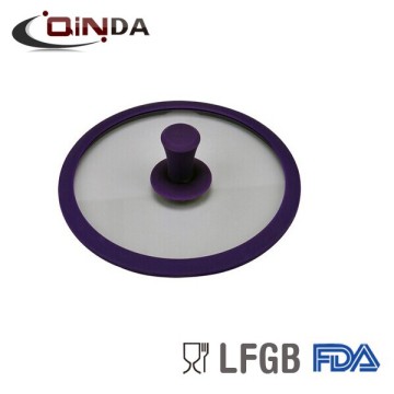 high quality colorful silicone glass lid with knob