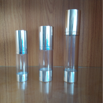 Botellas de pulverización cosmética Sliver en varios tamaños: 15 ml, 30 ml, 50 ml, 100 ml, 120 ml, 180 ml, 200 ml - botella de bomba de aluminio redondo+aire sin aire