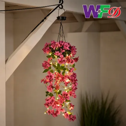 Solar-Powered 60LED Flower Light Basket