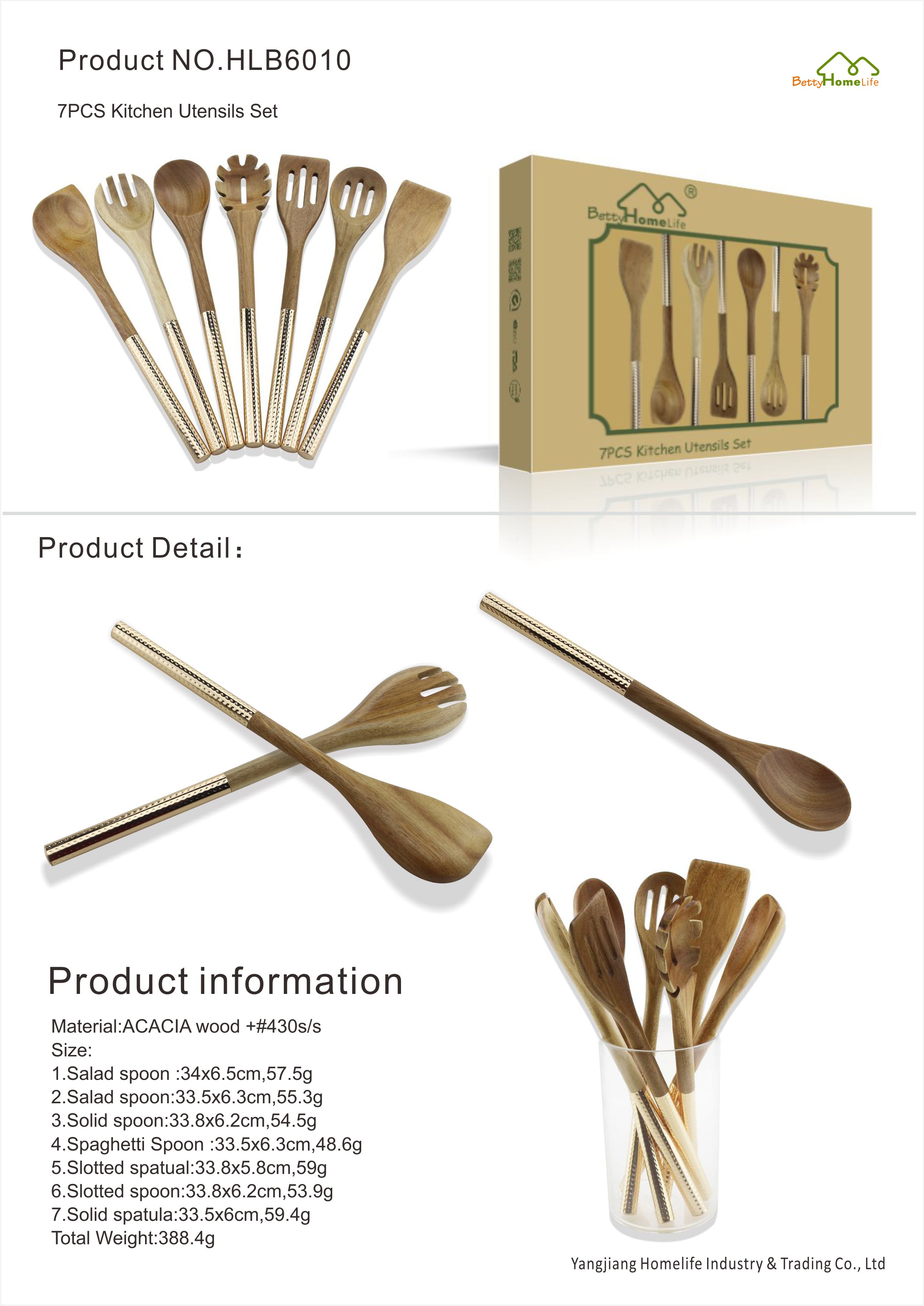 wooden handle silicone utensils