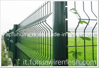 Fence a maglie a filo galvanizzato e rivestito in PVC