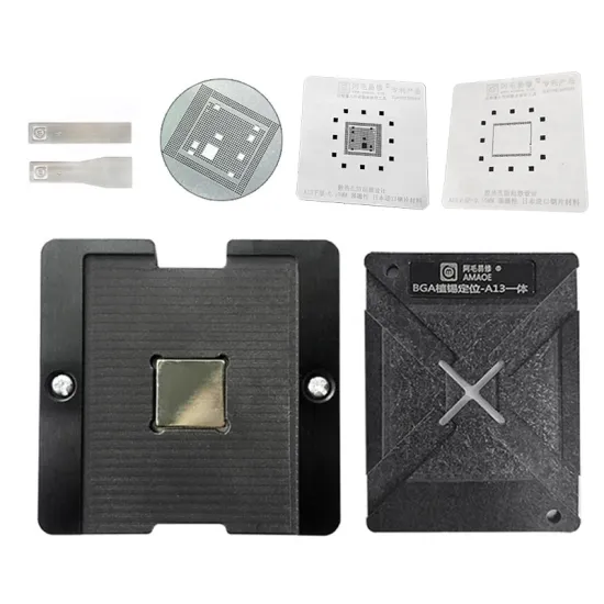 Amaoe A13 Magnetic BGA Reballing Platform Positioning Plate With 0.10mm Thickness Stencil for A13 CPU Reballing Kit
