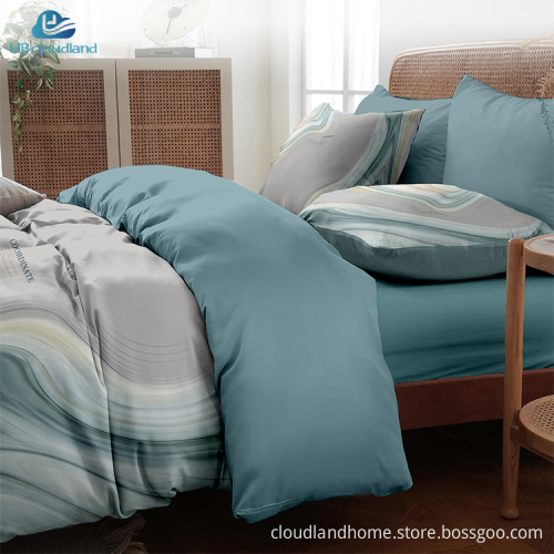 Cloudland Qili Printed Designer 100% Cotton Duvet Cover Set Queen Size 3 Pieces