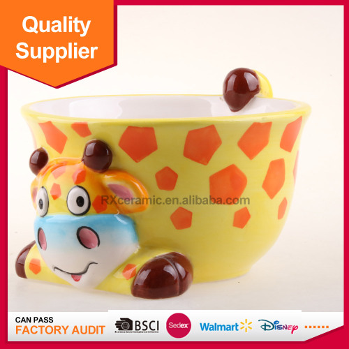 Cute handpainted animal porcelain fruit bowl tableware