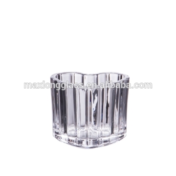 Clear Pressed Glass tealight holder, heart shape