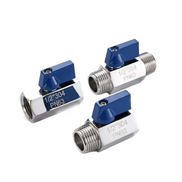 Stainless steel 304 pegangan sanitasi katup bola mini