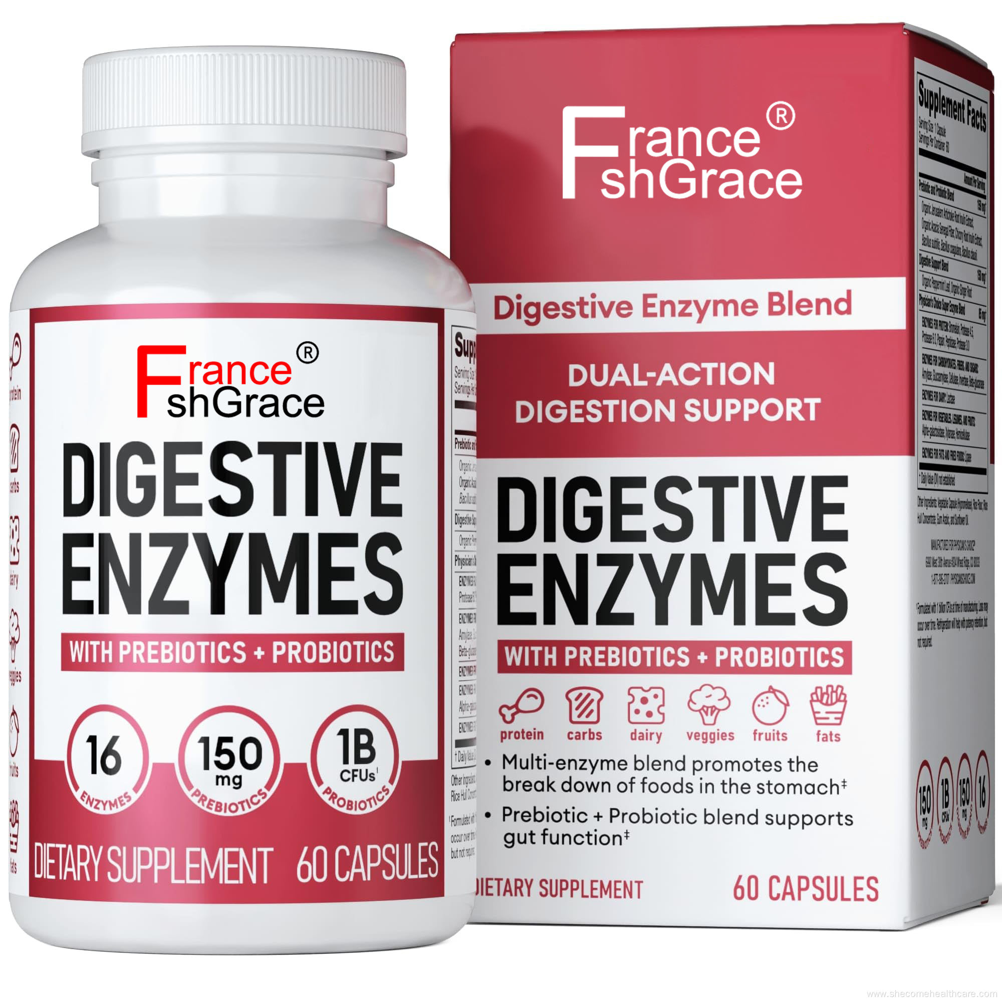 Organic Prebiotics Probiotics Capsules for Digestive Health