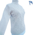 Pulover din tricot cu cablu, de culoare bej, caise