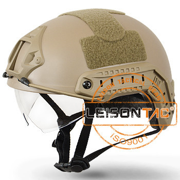 Reinforced Plastic Tactical Helmet with Glasses
