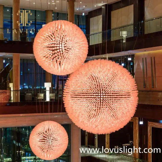 New factory offers red gem K9 crystal custom modern lobby chandelier