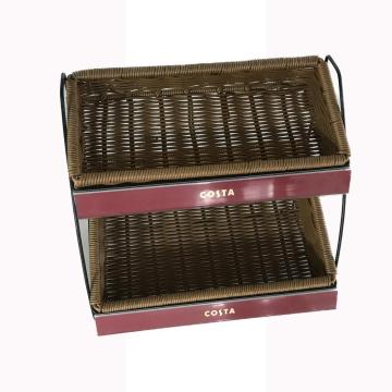 Rattan Metal Food Kitchen Rack Basket