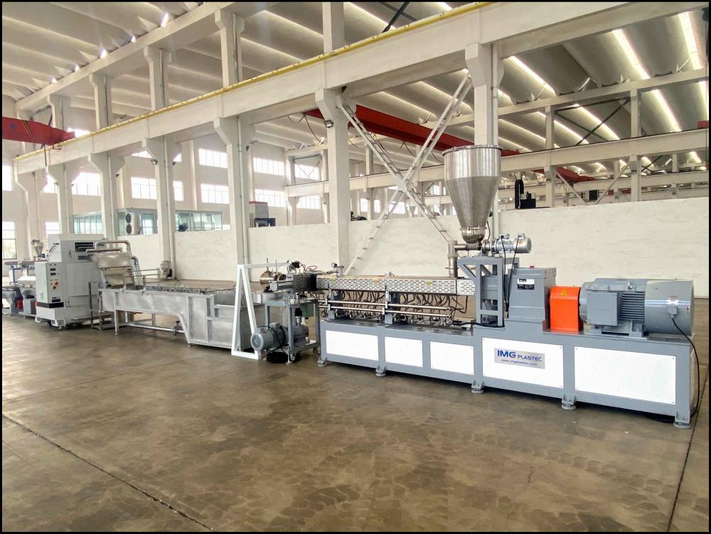 Double Stage Soft PVC Pelletizing Twin Screw Extruder Line