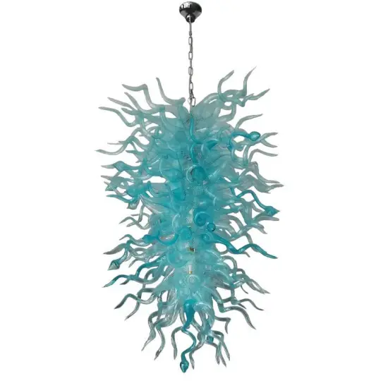 Modern Unique Handmade Murano Glass Chandelier - Blue Pendant Lights