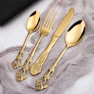 أدوات الفضة الذهبية Flatware Soldware لمدة 6
