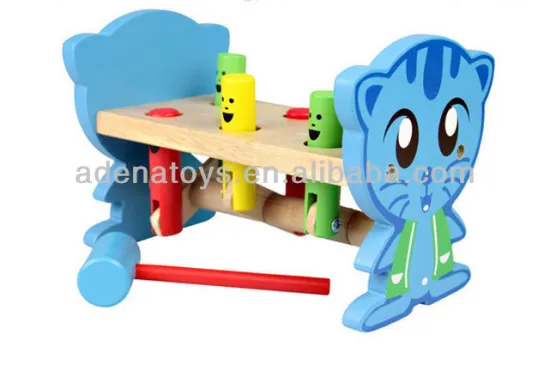 Wooden Cat Hammer Bench -knock ground mouse