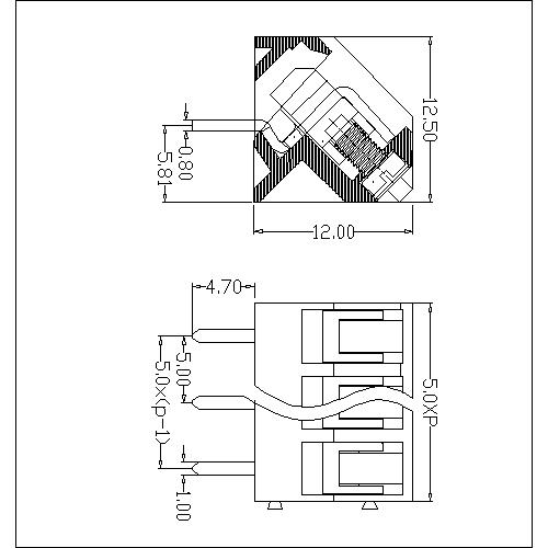 AT104-5.0XXX-A PCB Screw Terminal Block Pitch5.0 