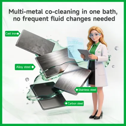 Water-based cleaning agent for ultrasonic degreasing and ash removal on carbon steel, stainless steel,alloy steel