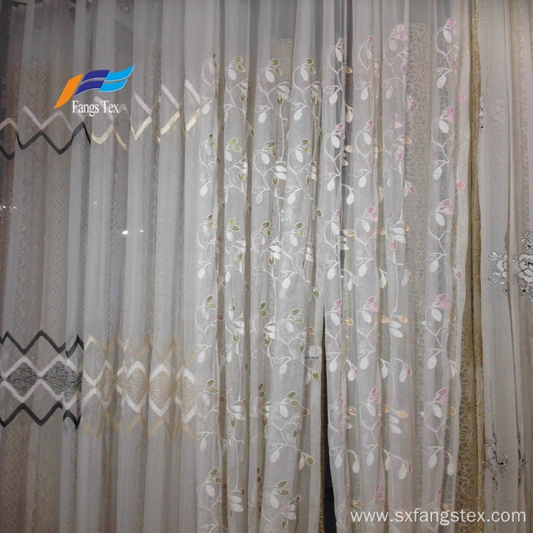 100% Polyester Embroidered Wide Voile Curtain Fabric