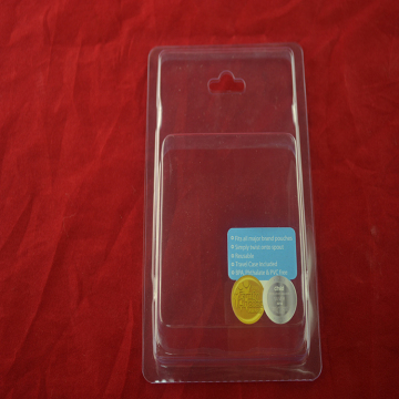 Clamshell-Blase mit fertigen Aufkleber für Logo