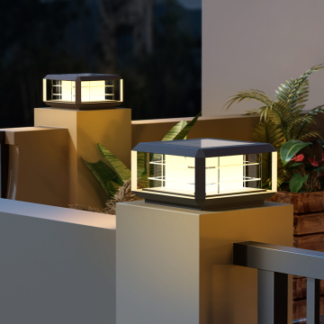 Stylish Modern Solar LED Garden Lamp for Outdoor Courtyard Waterproof Villa Pillars