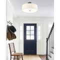 Semi Flush Mount Ceiling Lamp Drum Pleated Shade