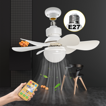 Bilik tidur bunyi bising yang berkualiti tinggi Modern Smart Remote E27 6-Blade Siling Fan Light