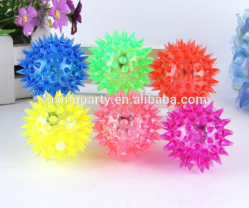 led flashing light up Elastic bouncing balls, 5.5 massage ball, children's small toys, led flash jumping ball, factory direct