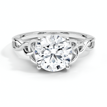 18K Gold Round Brilliant Lab Diamond Engagement Ring